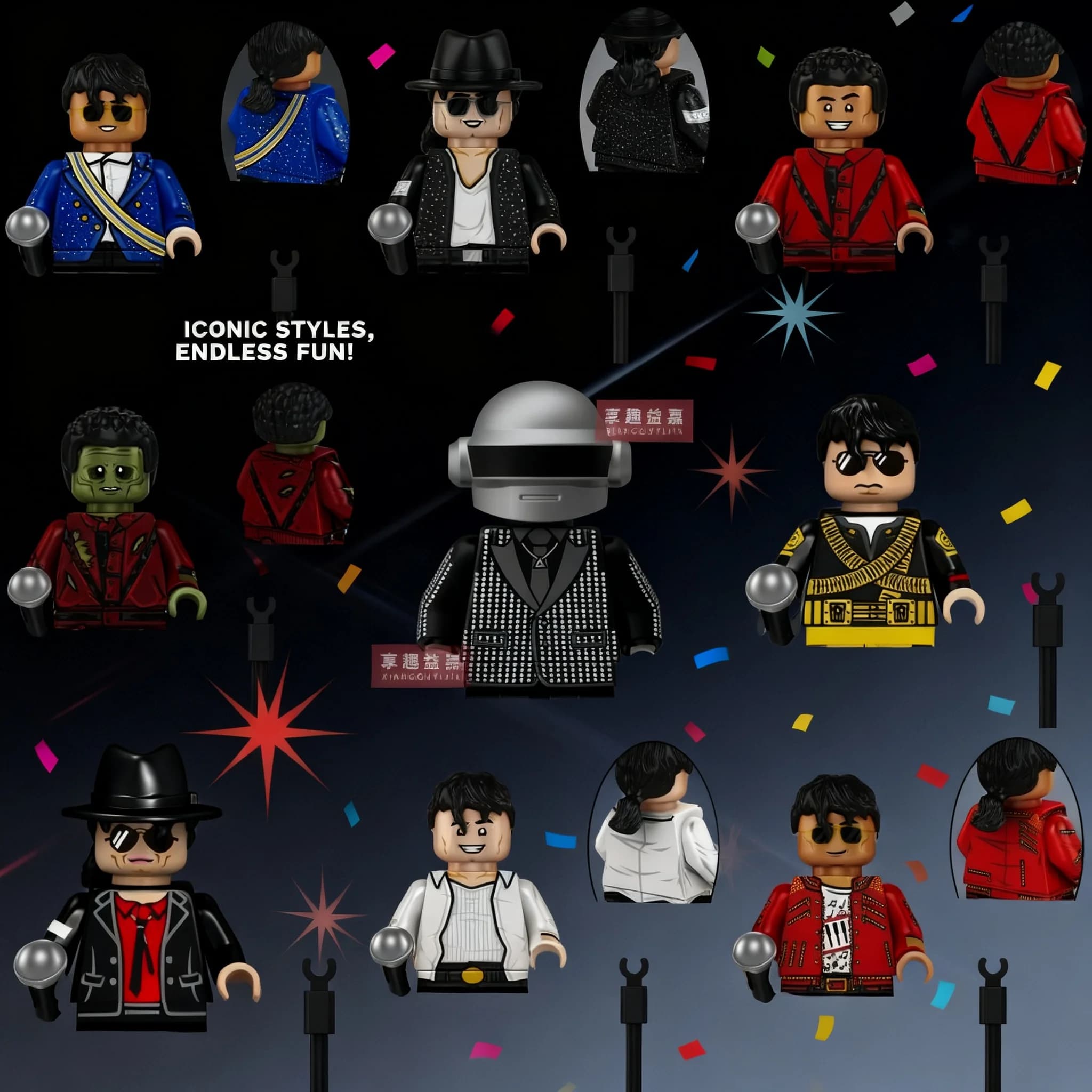 Michael Jackson Building Blocks Action Figure Mini Moonwalker Thriller Costume Assembly Model Toy For Fans Gifts Collection