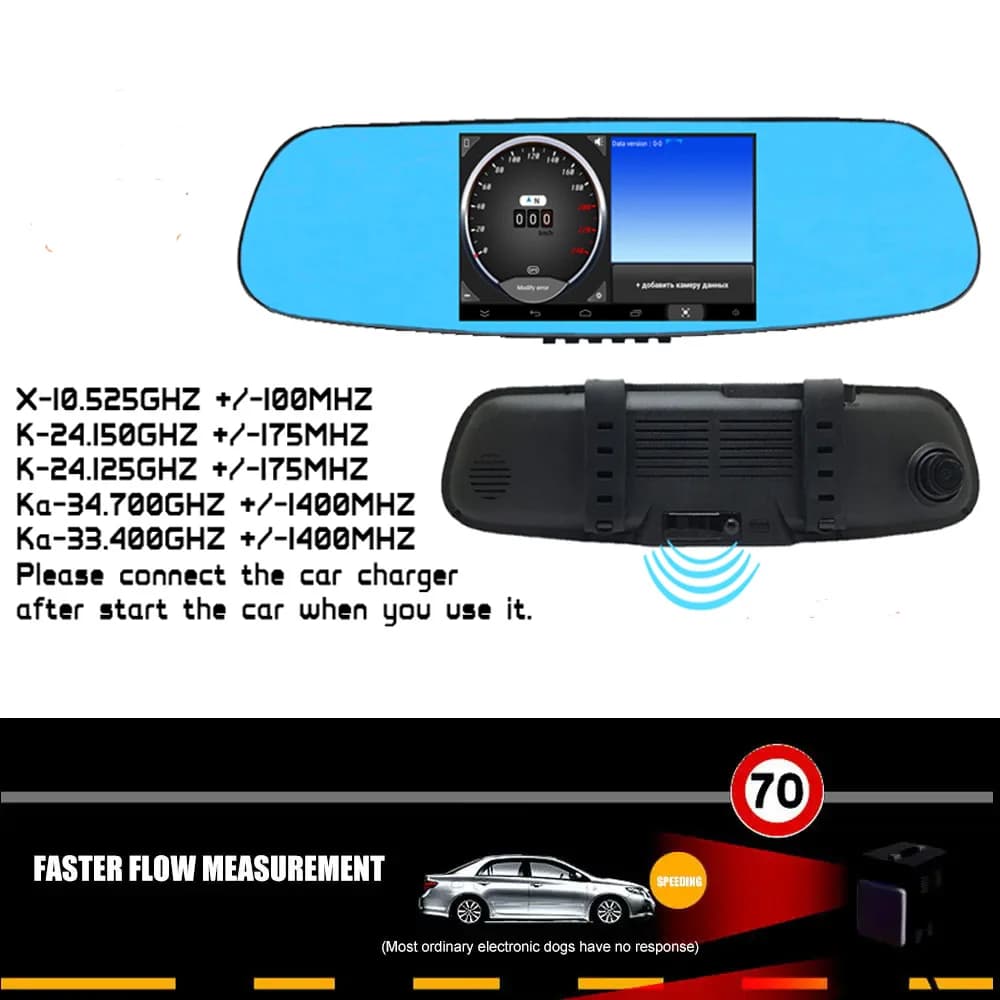 Registratore DVR 3 in 1 per auto con specchietto retrovisore, rilevatore di retromarcia, navigatore GPS Android 5.1, Wi-Fi, FHD 1080P e funzione di parcheggio