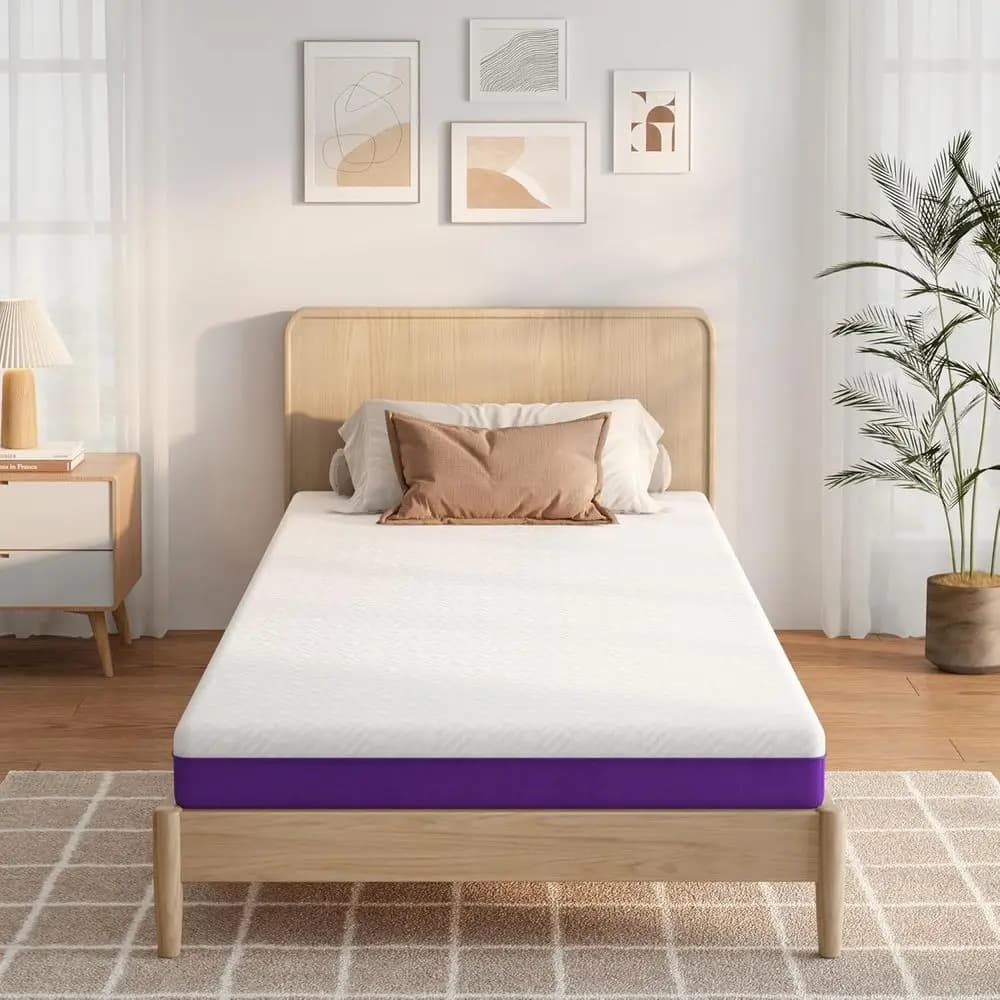 Single Mat for Sleepers, Sofas Bed, Stays - Memory Foam Gel, Media Hardness, Washable Coating