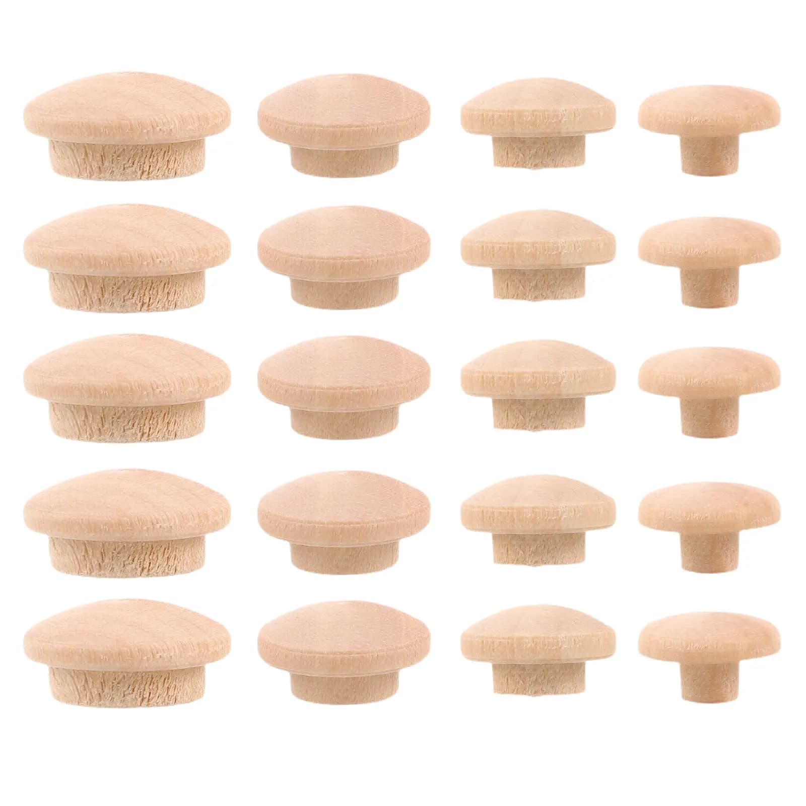 120 Pcs Screw Covers Caps Wood Concealment Plugs Furniture Hole Round For Holes Countersunk Grooved Wooden Dowel Panel
