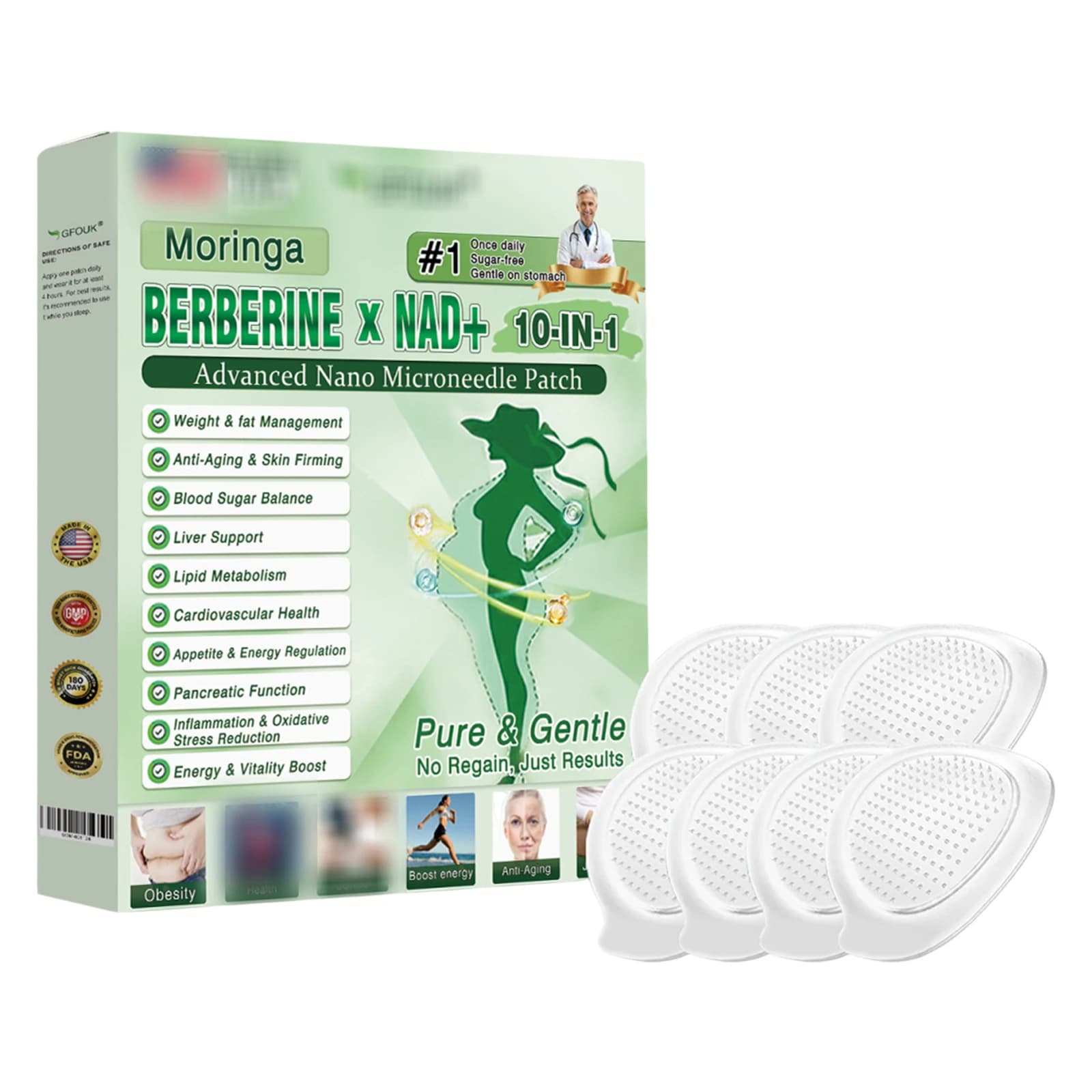 Nano Microdarts Patch Gentle Formula Advanced Herbal Skin Patch Lightweight & Portable for Daily Use and Work Travel Skincare