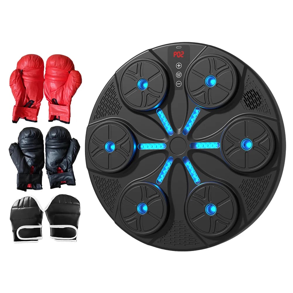 Smart Music Boxing Machine with RGB Rhythm Lights & Bluetooth-Wall-Mounted Punch Target,Adult/Kids Gloves Included for Home Gym