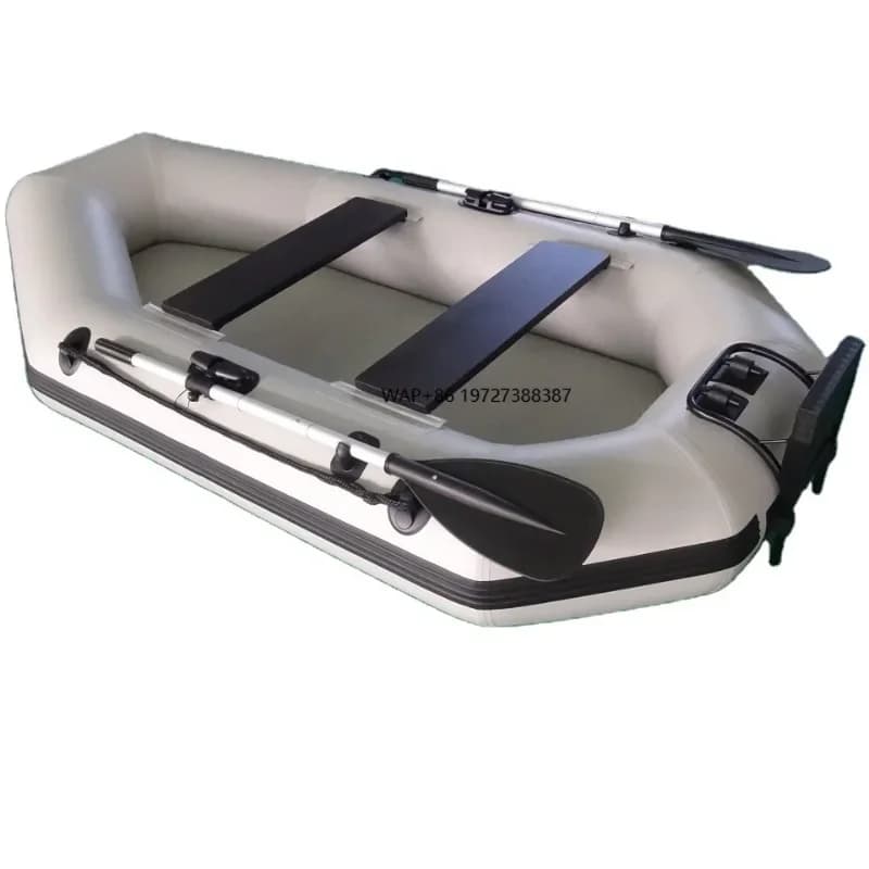 Gommone gonfiabile a 3 posti con cuscino d'aria, barca da pesca in PVC, kayak a remi con accessori e pagaia