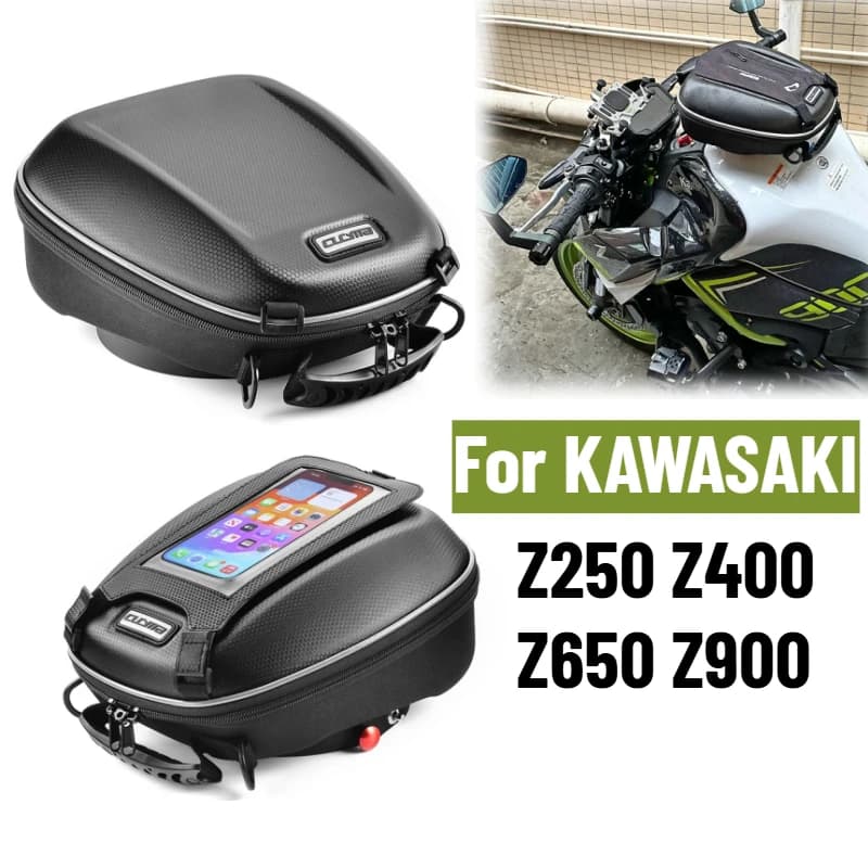 Tank Bag For KAWASAKI Z250 Z400 Z650 Z900 ZR900/SE Z1000SX ZX1000 H2 ZR1000SE Motorcycle Luggage Navigation Backpack Quick Lock