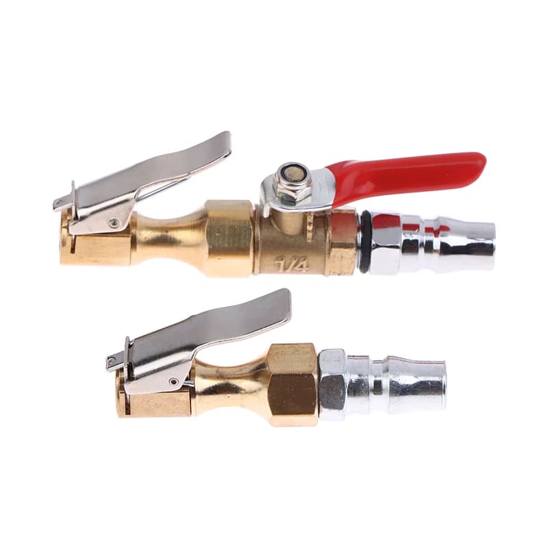 Adattatore per Compressore d'Aria con Ugello Gonfiatore Pneumatici Auto da 9,5 cm a Innesto Rapido con Blocco Valvola