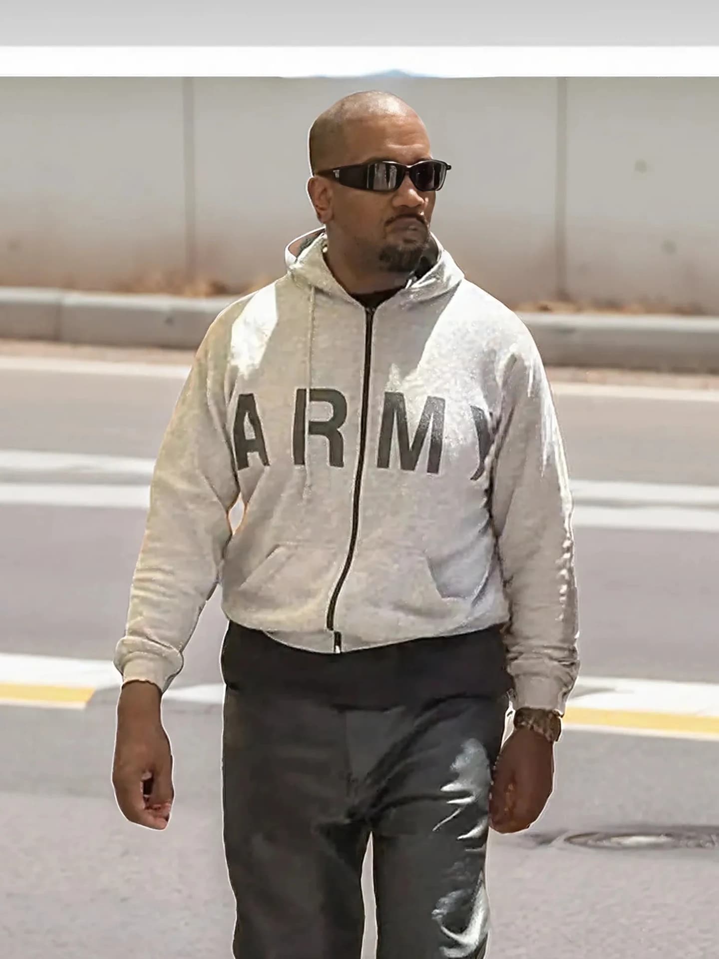 Kanye West Limited Grey Zip-Up Hoodie Cardigan Men's High Street Style Casual Long Sleeve Sweatshirt Couple's Fashion