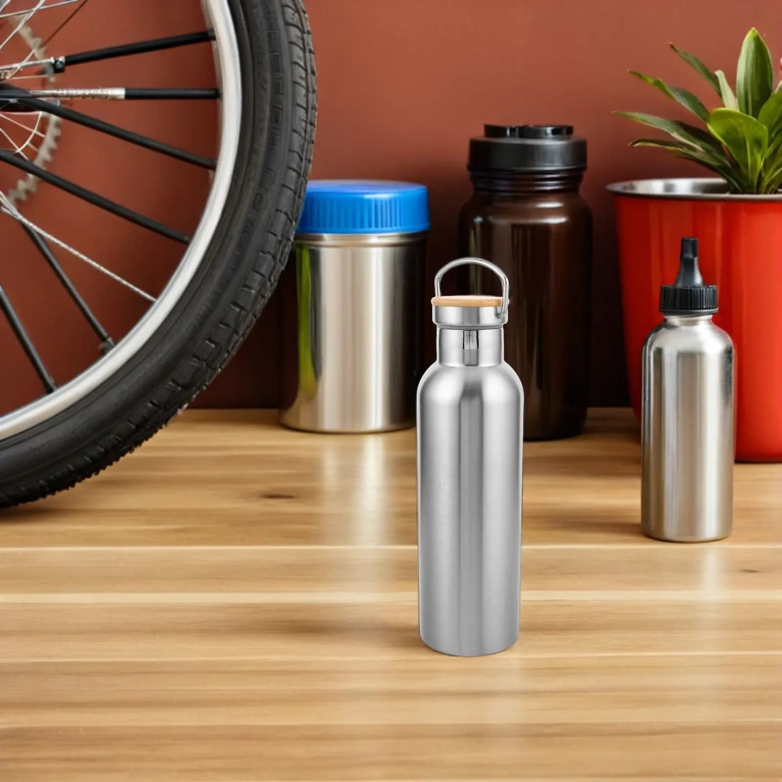 Vacuum Insulated Stainless Steel Sport Water Bottle Double Walled 750Ml Leak Proof Reusable Metal Flask for Hiking Running