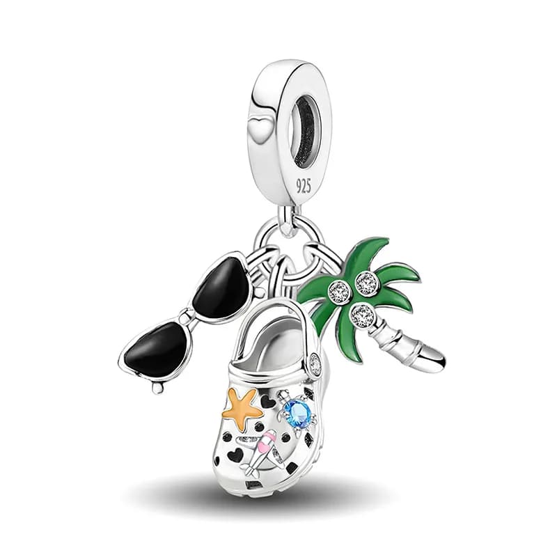 925 Sterling Silver Cute Dinosaur Sunglasses Butterfly Charms Bead Fit Diy Bracelet Bangle Making Gift Of High Quality Jewelry