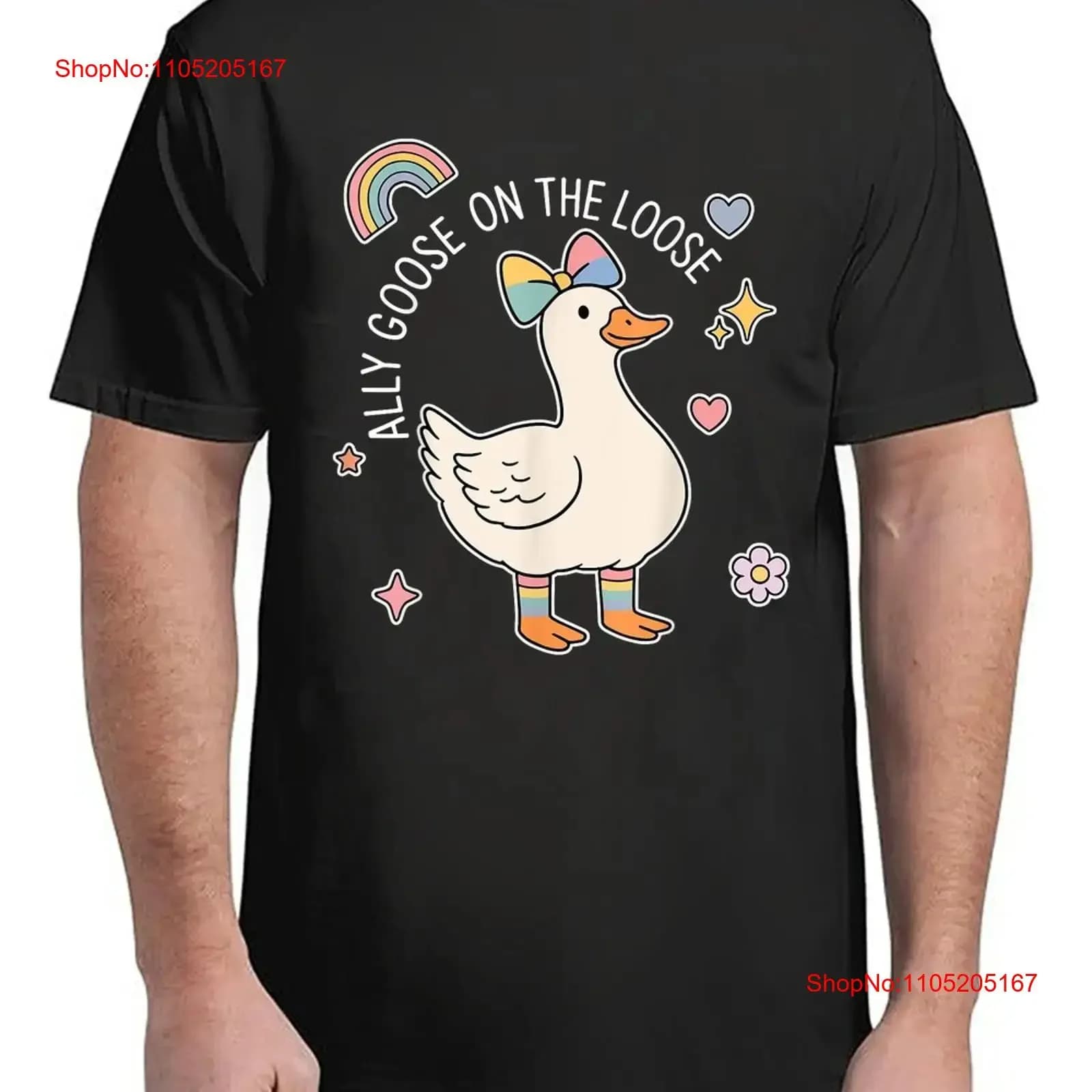 The Loose Rainbow Coquette Bow Goose LGBT T Shirt Vibe per adulti S 4XL vintage lavato traspirante Comodo abiti firmati