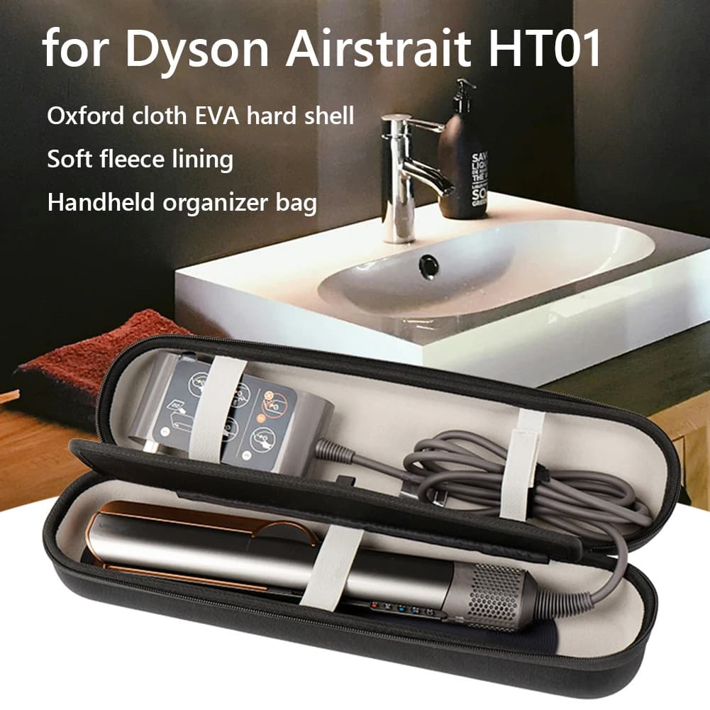 EVA Hard Carrying Case for Dyson Airstrait HT01 Hair Straightener Dust Proof and Shockproof Portable Travel Storage Bag