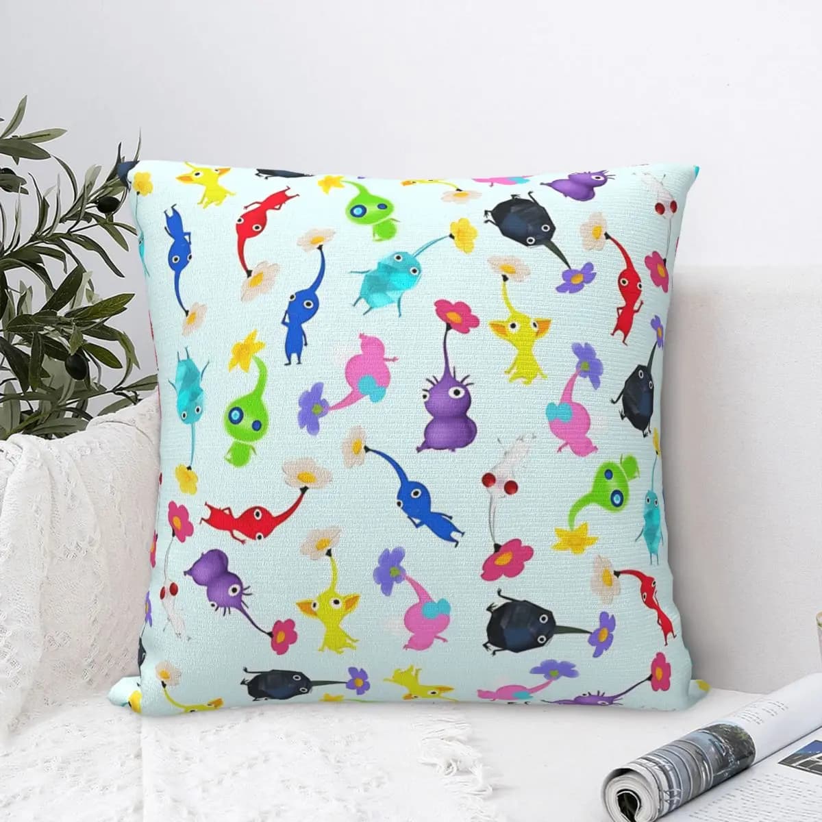 ALL Pikmin Pillow Federa for pillow with square pattern Faithful Kawaii for sofa Home decoration
