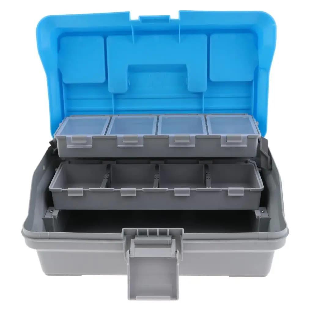 3 Layer Fishing Tool Box 32x20x15cm for baits, hooks, poplars and safety clips - Container box for pond fishing (European style)