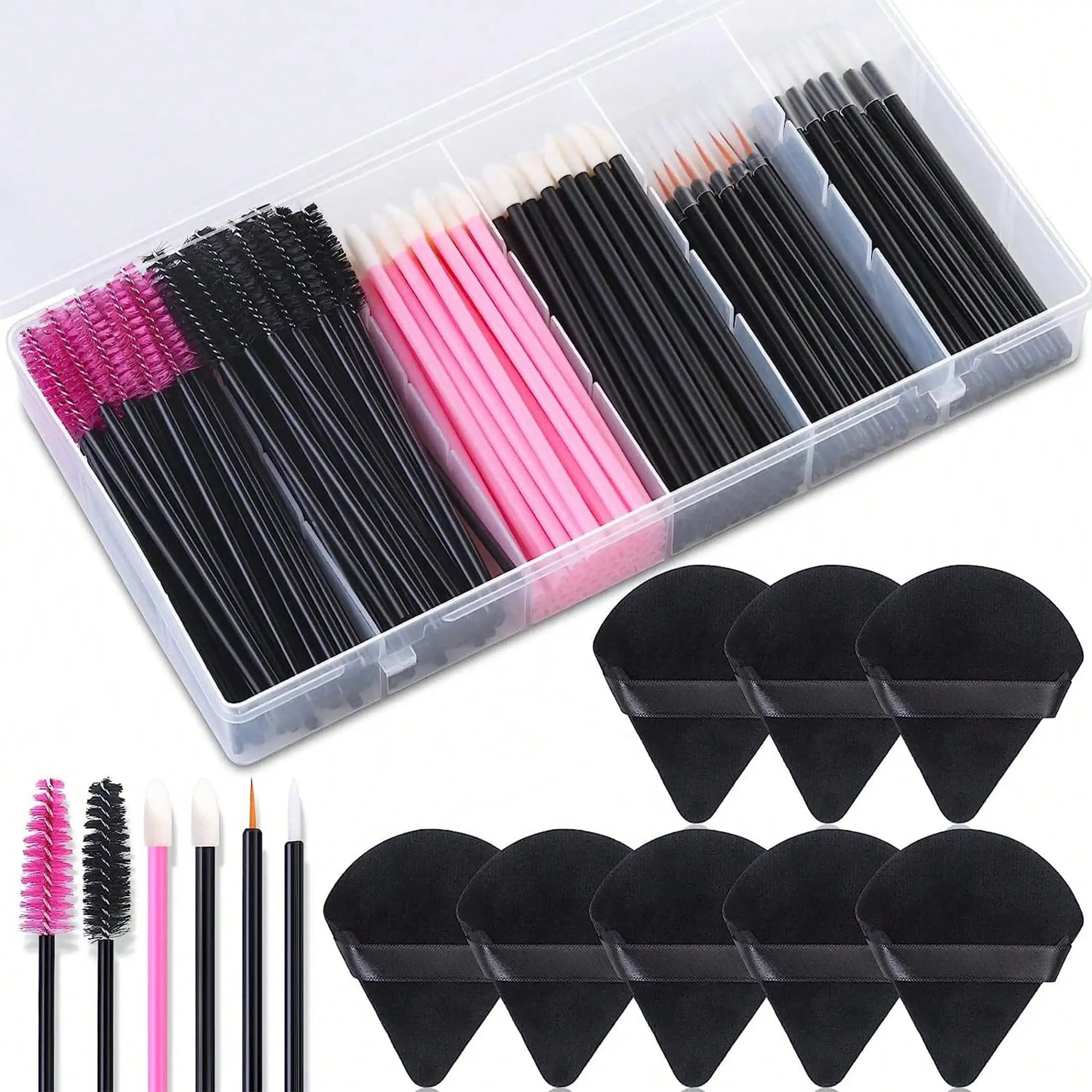 309 accessori per il trucco usa e getta con applicatori per il trucco, spugnette triangolari per il trucco, bastoncini per mascara, applicatori labbra usa e getta, pennelli per eyeliner, strumenti per il trucco per forniture per truccatori, set di pennelli, kit di pennelli per il trucco, set completo di pennelli per il trucco, set di trucchi completo, Makeu