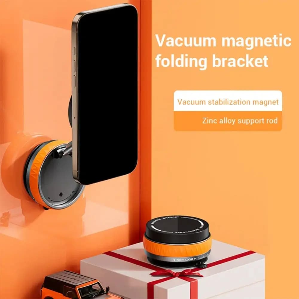 Doppio 180 ° Supporto per telefono con aspirazione sottovuoto con angoli regolabili Supporto per auto magnetico pieghevole a mani libere Girevole a 360 gradi antiscivolo