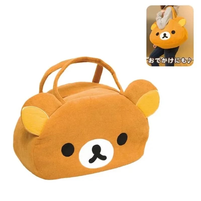 Borsa portaoggetti da viaggio con simpatico cartone animato Rilakkuma, borsa a tracolla di grande capacità, regalo di compleanno per la fidanzata, uso quotidiano