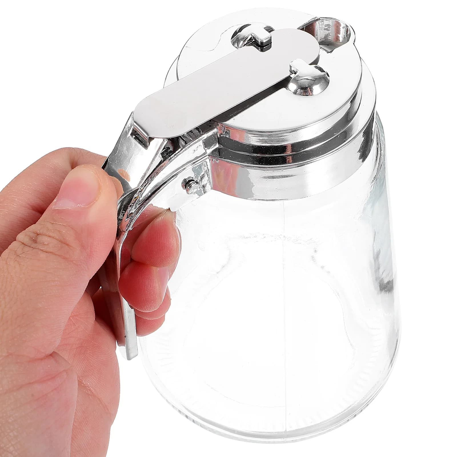 Set di dispenser per condimenti in vetro da 2 pezzi per sciroppo di zucchero, panna, miele, design senza perdite, soluzione di stoccaggio da cucina facile da versare