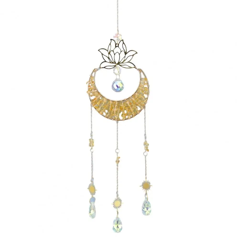 Glamorous Hanging Ornament Hanging Moon Sun Light Catcher Wind Chime Pendant for Home Indoor Garden Balcony Window