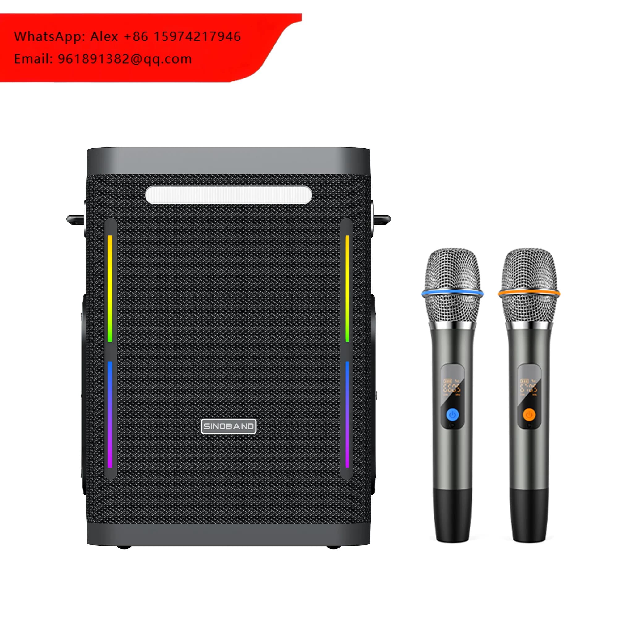 Xdobo Party 1981 300W Karaoke Machine Portable Wireless BT Speaker With 2 Mics RGB LED Lighting For Home Theatre & Outdoor Use