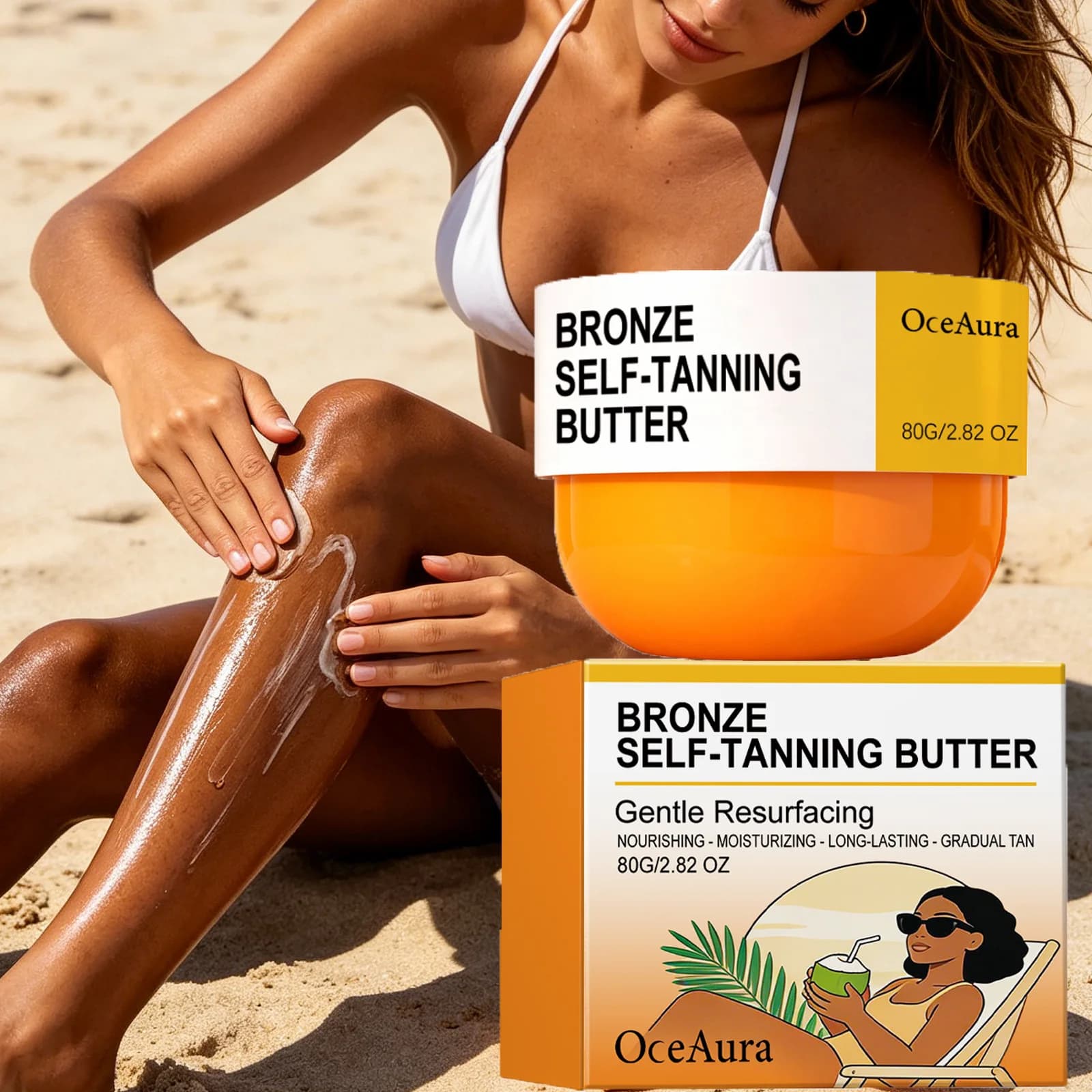 Burro Autoabbronzante al Bronzo, Lozione Corpo per Abbronzatura Graduale, Nutriente e Idratante, Abbronzante Senza Sole a Lunga Durata per un'Effetto Naturale Luminoso
