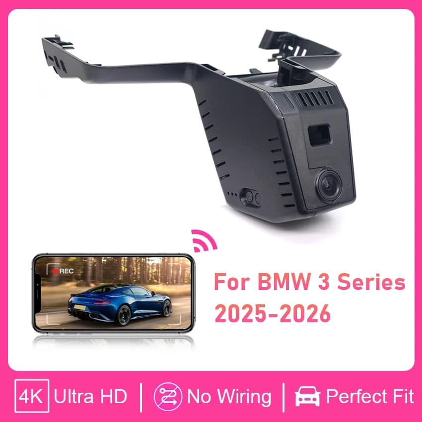 Telecamera DVR 4K per Auto, Registratore Video Dash Cam di Facile Installazione per BMW Serie 3 330Li I3 eDrive40L 2025 2026, Dashcam Plug and Play