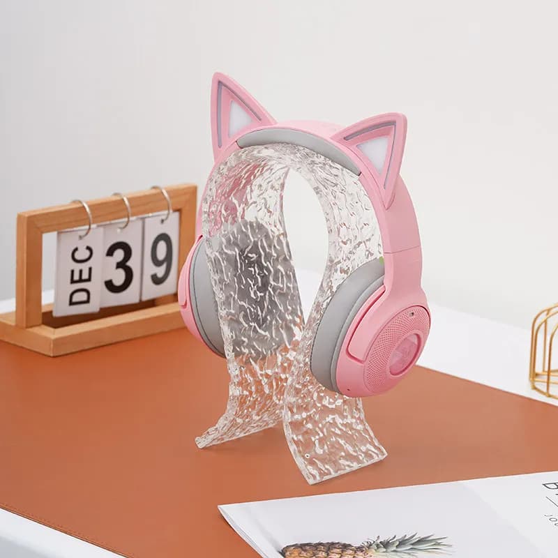 Custom Stylish Acrylic Headphone Display Stand Hanger Over-Ear Headset Storage Organizer Rack Esports Gaming Accessory Gift