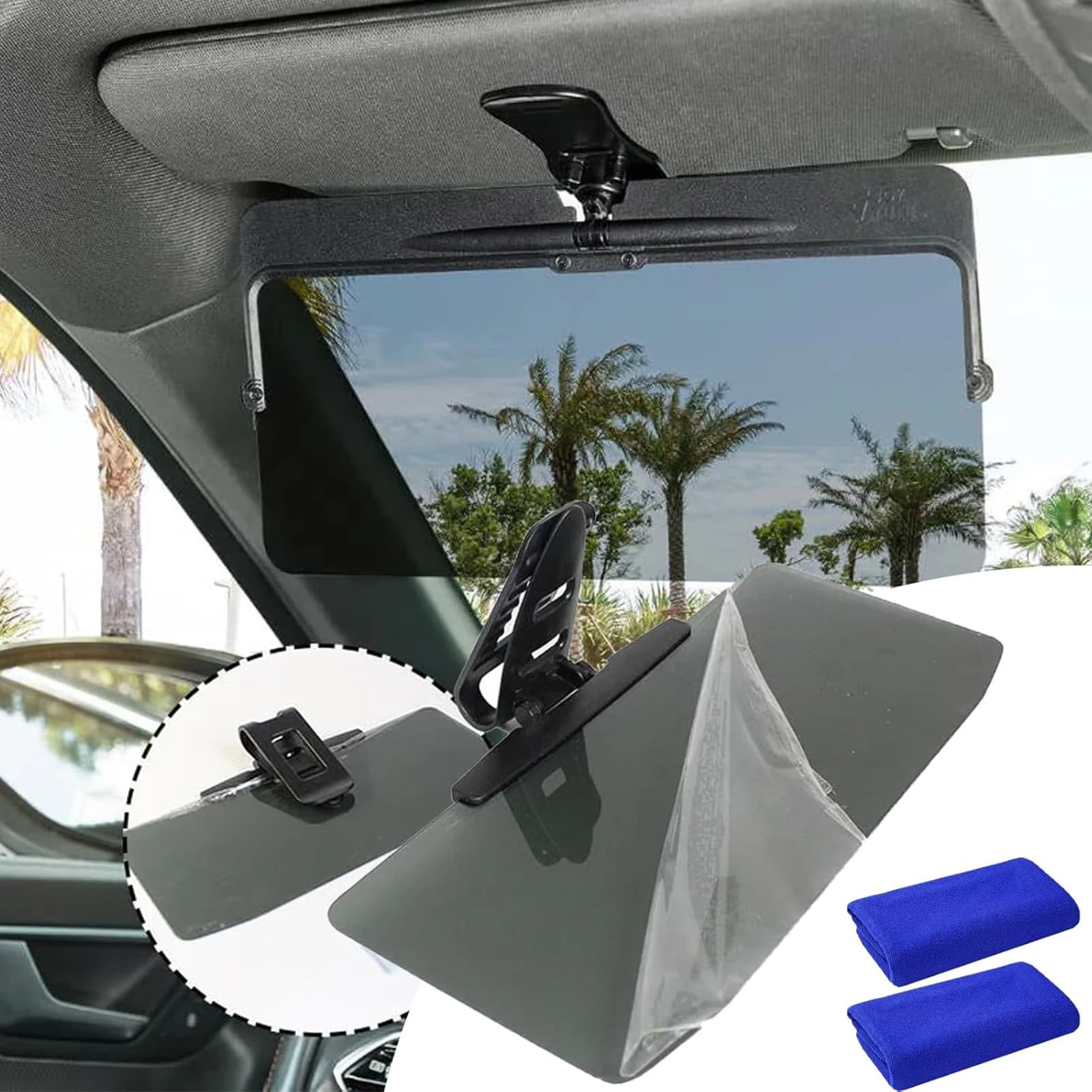 Prolunga per visiera parasole per auto con bordo di estensione per parasole automatico antiriflesso polarizzato, protezione per parabrezza interno dell'auto
