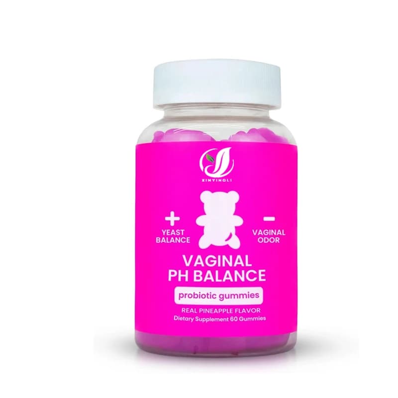 Gomme probiotiche per donne con pH bilanciato, integratore giornaliero di vitamina C | sapore rinfrescante di ananas | 60 caramelle gommose