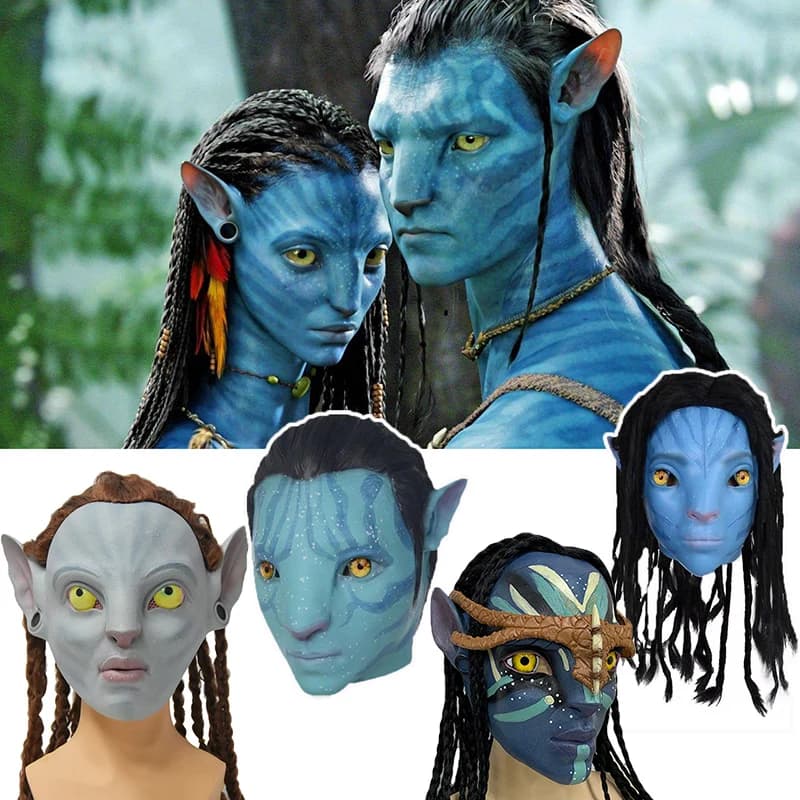 Maschere di avatar anime Jake Sully Neytiri Maschera cosplay a testa intera Festa di carnevale di Halloween Costume cosplay Decorazione Puntelli Adulti