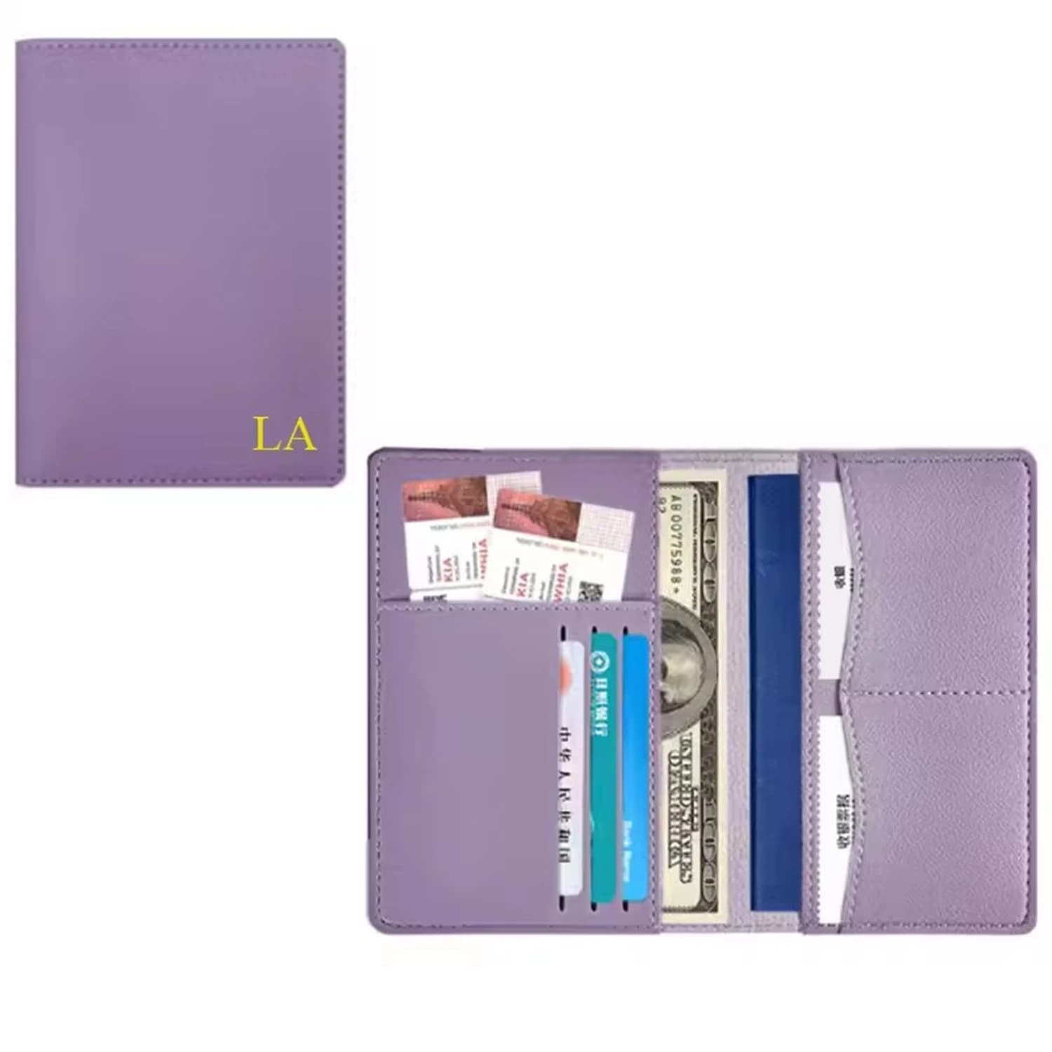 Set di protezione porta passaporto per documenti multifunzionale porta carte di credito portafoglio da viaggio porta passaporto in pelle pu