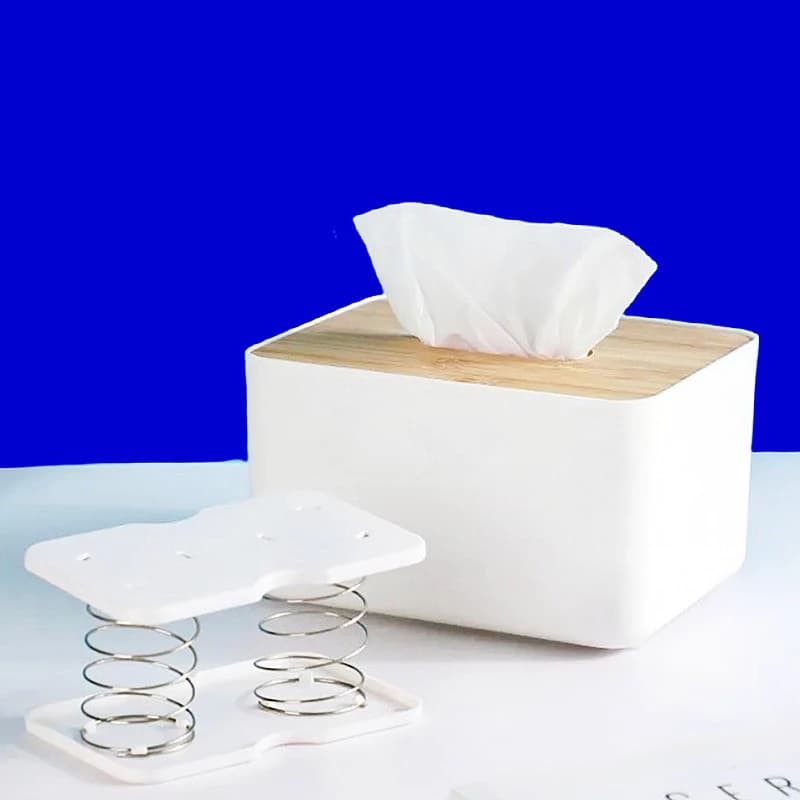 Dispenser per fazzoletti con molla a sollevamento automatico, porta fazzoletti a molla per ufficio, casa, cucina, bagno, organizer da cucina