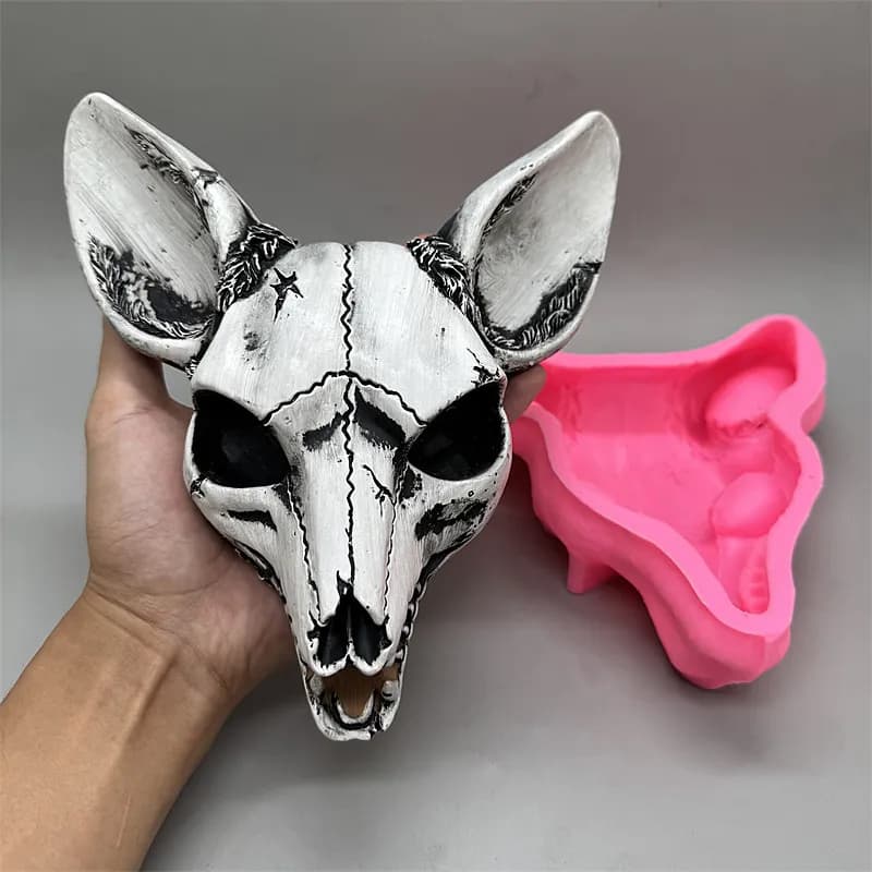 Nuovo prodotto! Stampo in silicone Testa di volpe in stile nordico utilizzata per realizzare ornamenti artigianali in cemento e resina di gesso