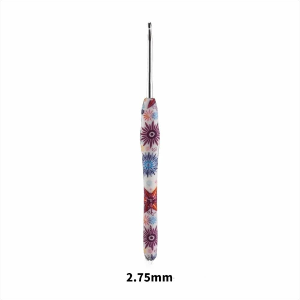 DIY 2.75-6.5MM Crochet Hook Sunflower Printed Handle Fine Hook Head Knitting Needles Weaving Hooks For Weaving