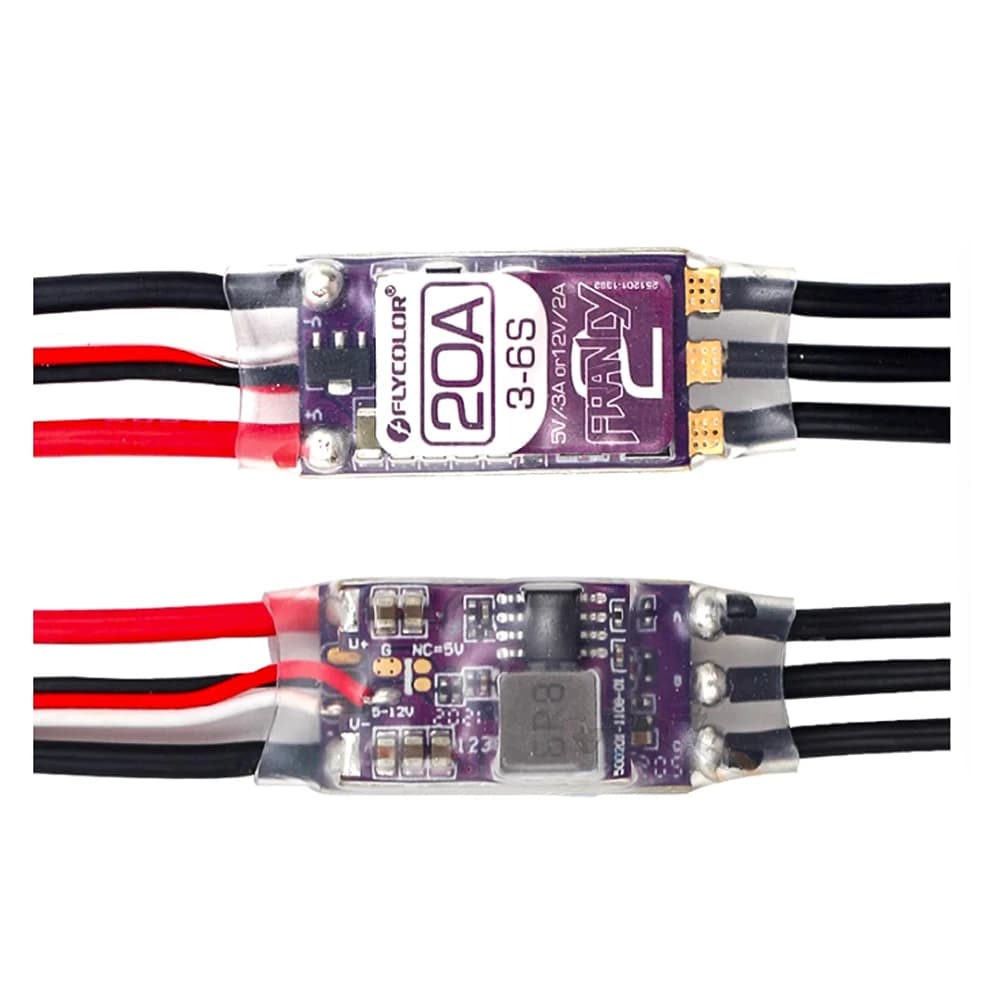 FLYCOLOR Brushless ESC 20A 30A 40A 50A BLHELI-32 Dshot MCU ad alte prestazioni 5V/3A 12V/2A Doppio BEC regolabile per parti giocattolo RC