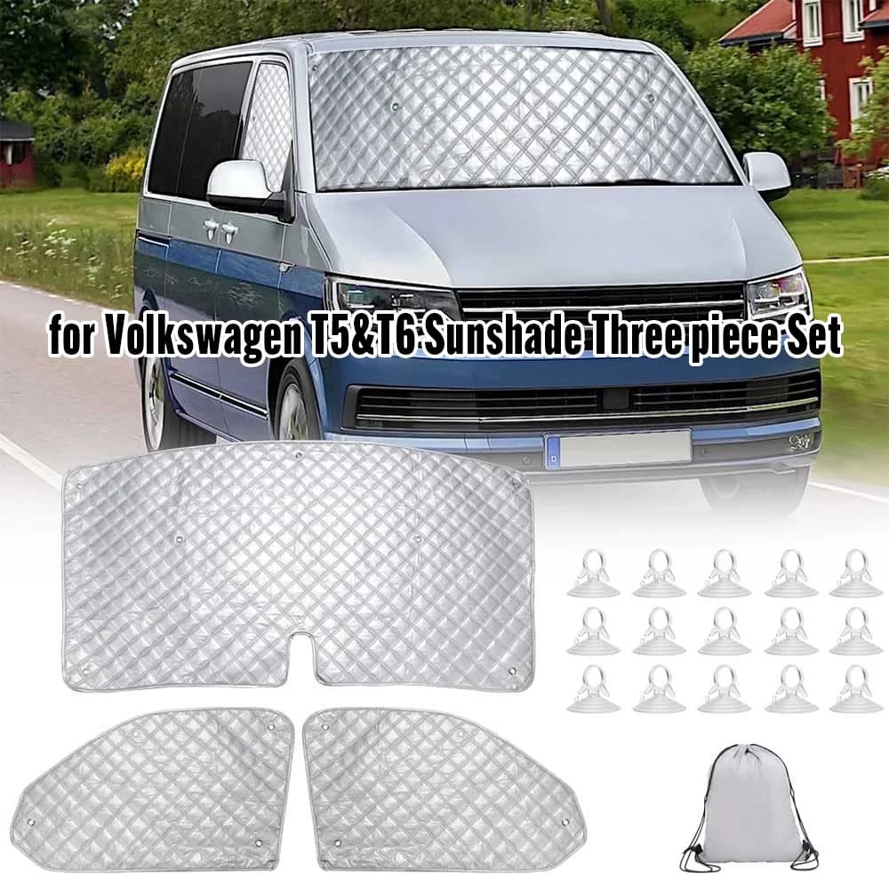 3 pz/set Caravan Termico Interno Finestra Cieca Copertura Set Parasole Parabrezza Protezione Parabrezza Parasole Set Per VW T5 T6