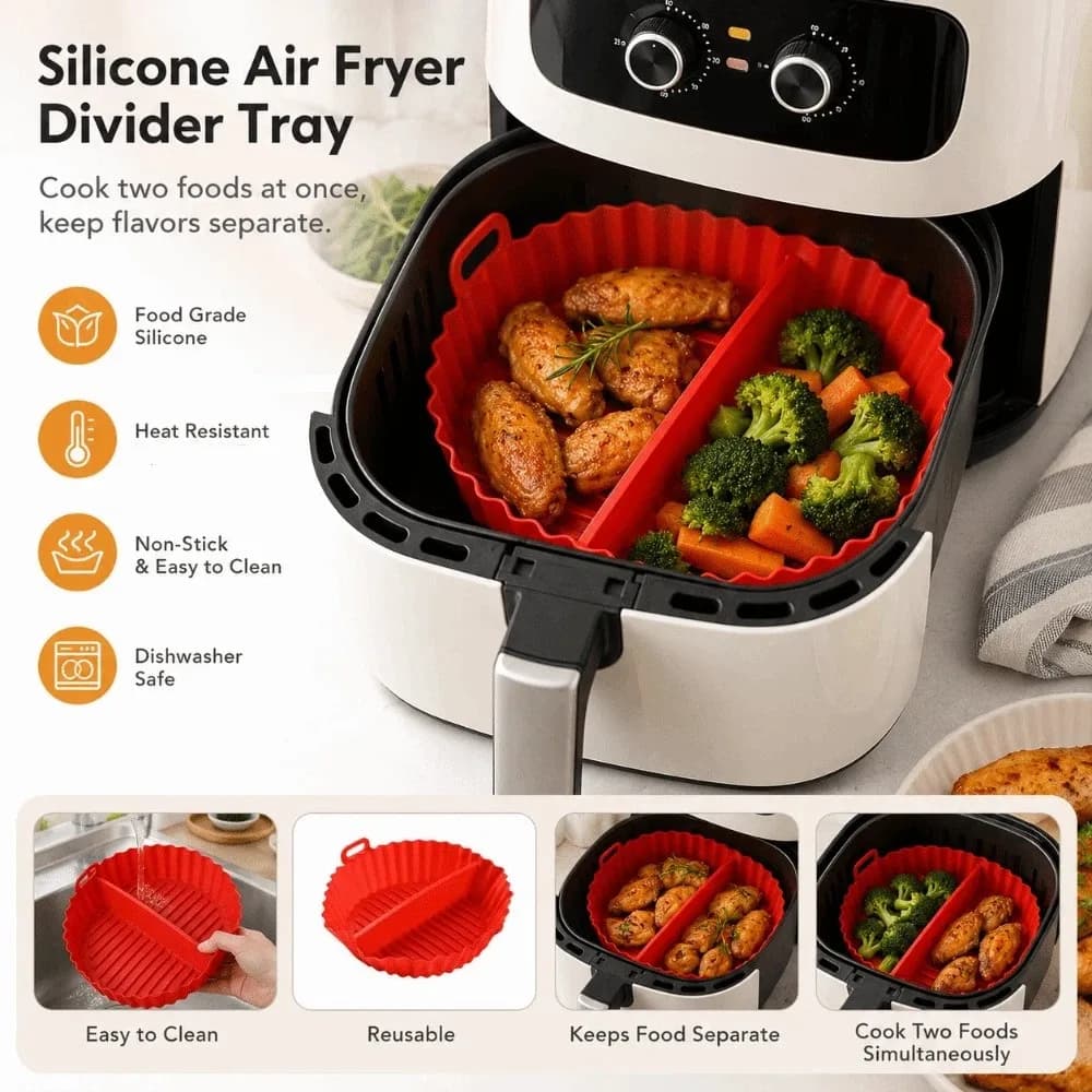 Creative Silicone Baking Tray High-Temperature Resistant Separate Type Silicone Air Fryer Liner Food Grade Flexible