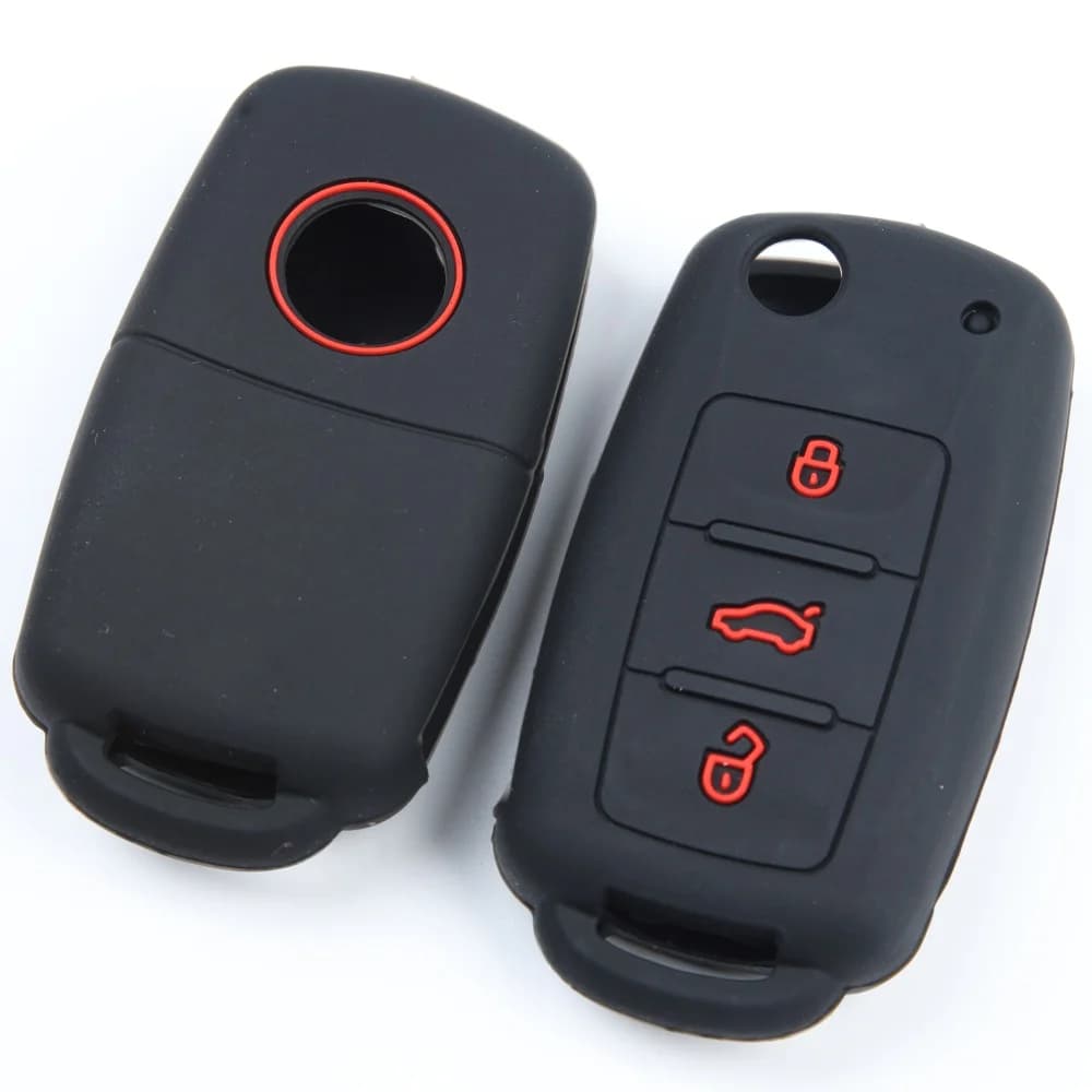Custodia per chiave auto in silicone a 3 pulsanti per VW Golf Jetta POLO, Skoda Yeti Superb Rapid Octavia, SEAT Leon Ibiza