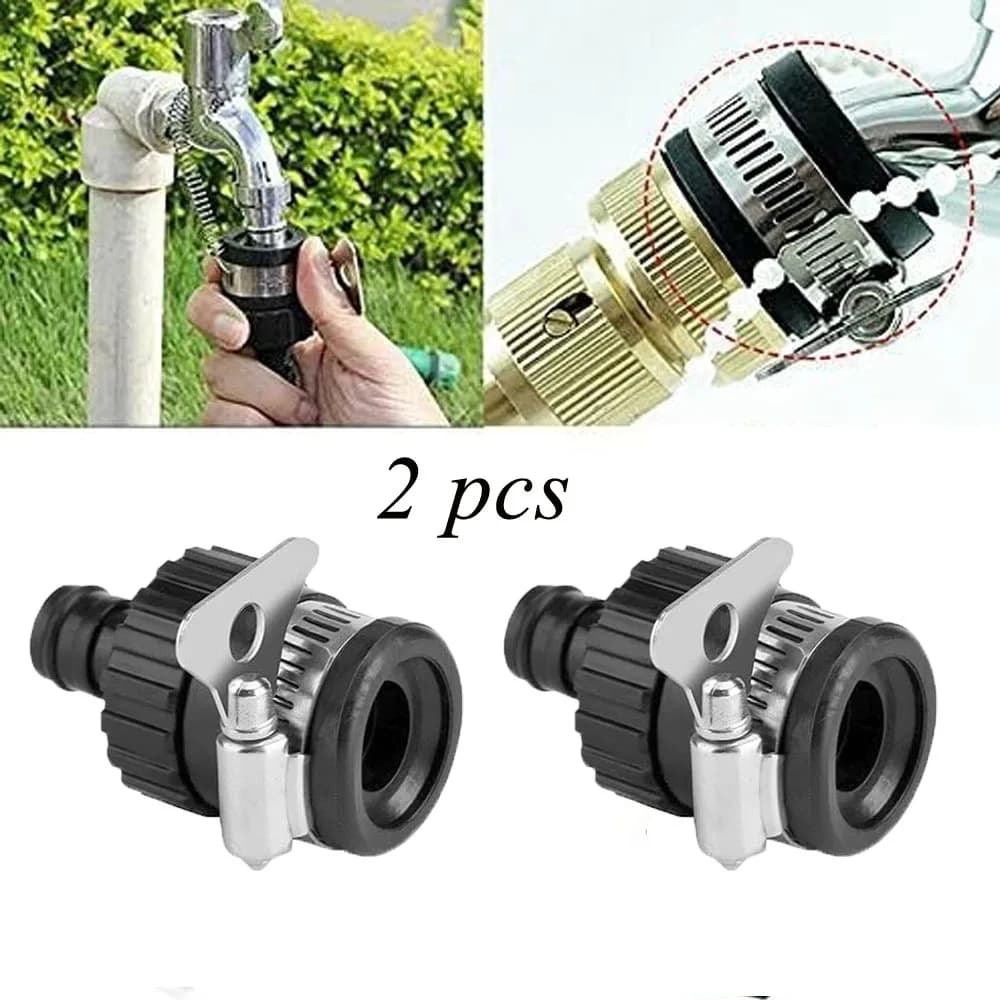 Adattatore universale per rubinetto rapido per acqua da 2 pezzi, connettore per rubinetto, raccordo per tubo da giardino per lavaggio auto, irrigazione da giardino