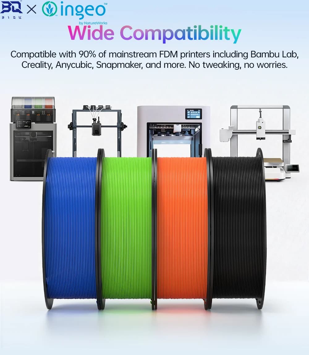 BIQU PLA GO Filament Plastic Carbon Fiber Consumables Multicolor PLA 1.75mm 1kg/Roll 3D Printing Wire Material Accessories