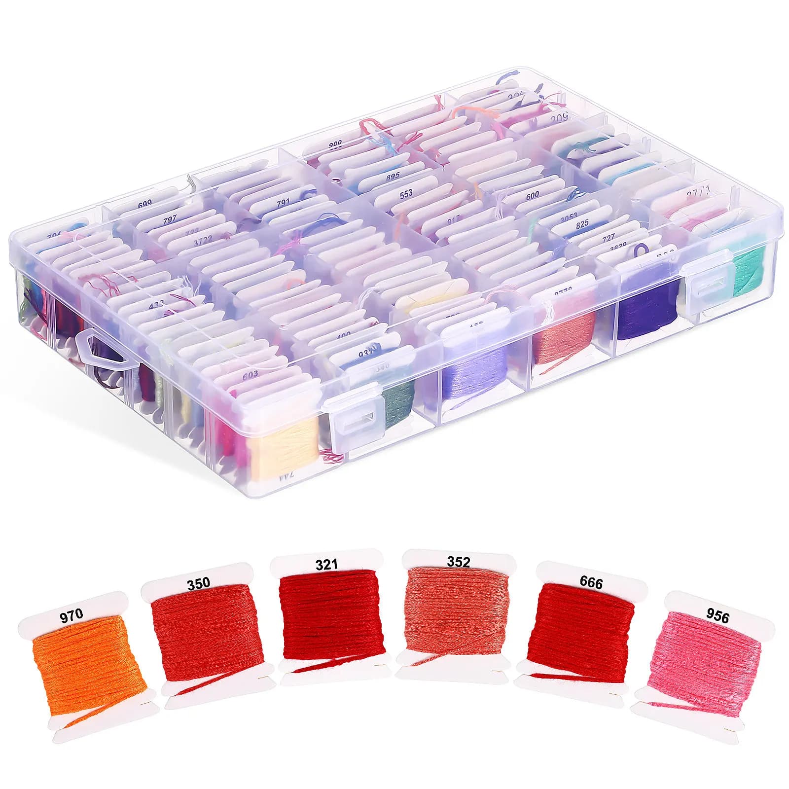 120 Skeins Embroidery Thread Set Bright Colorful Strings for Cross Stitch Friendship Bracelet Craft Yarn Supplies