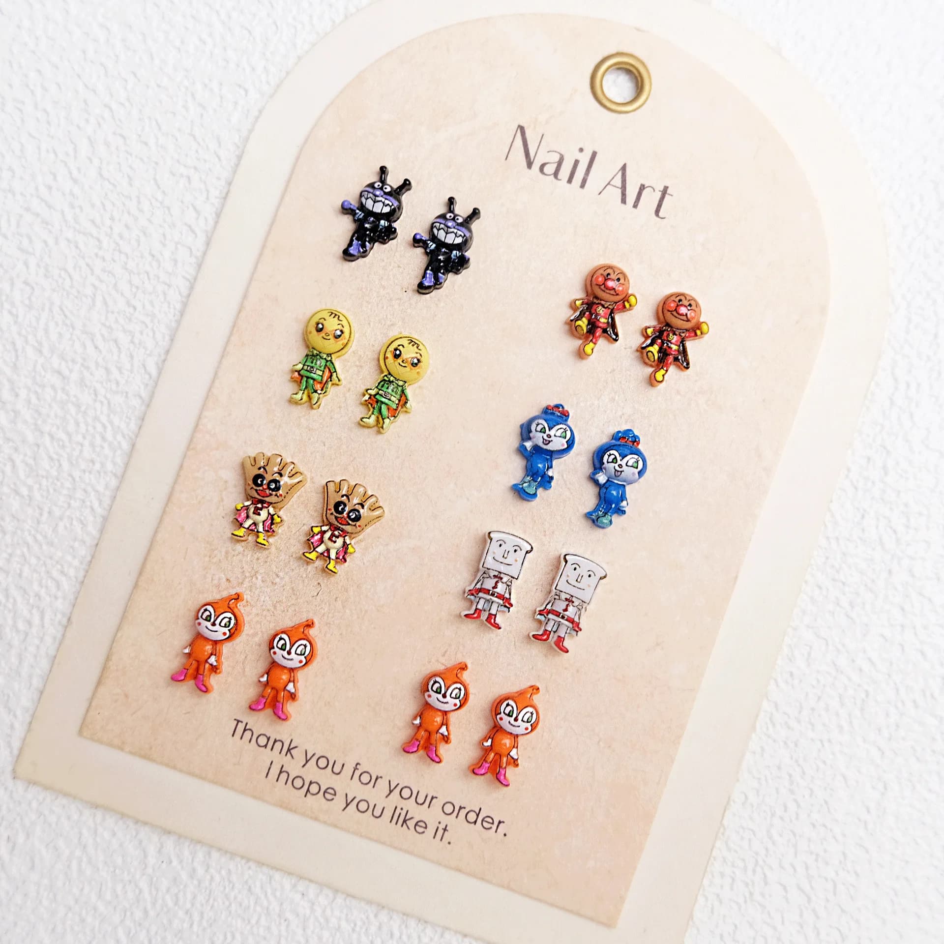 100pcs Cartoon for Anpanman Nail Accessories Cute Resin Wearing Armor Accessories Cream Gel DIY Accessories