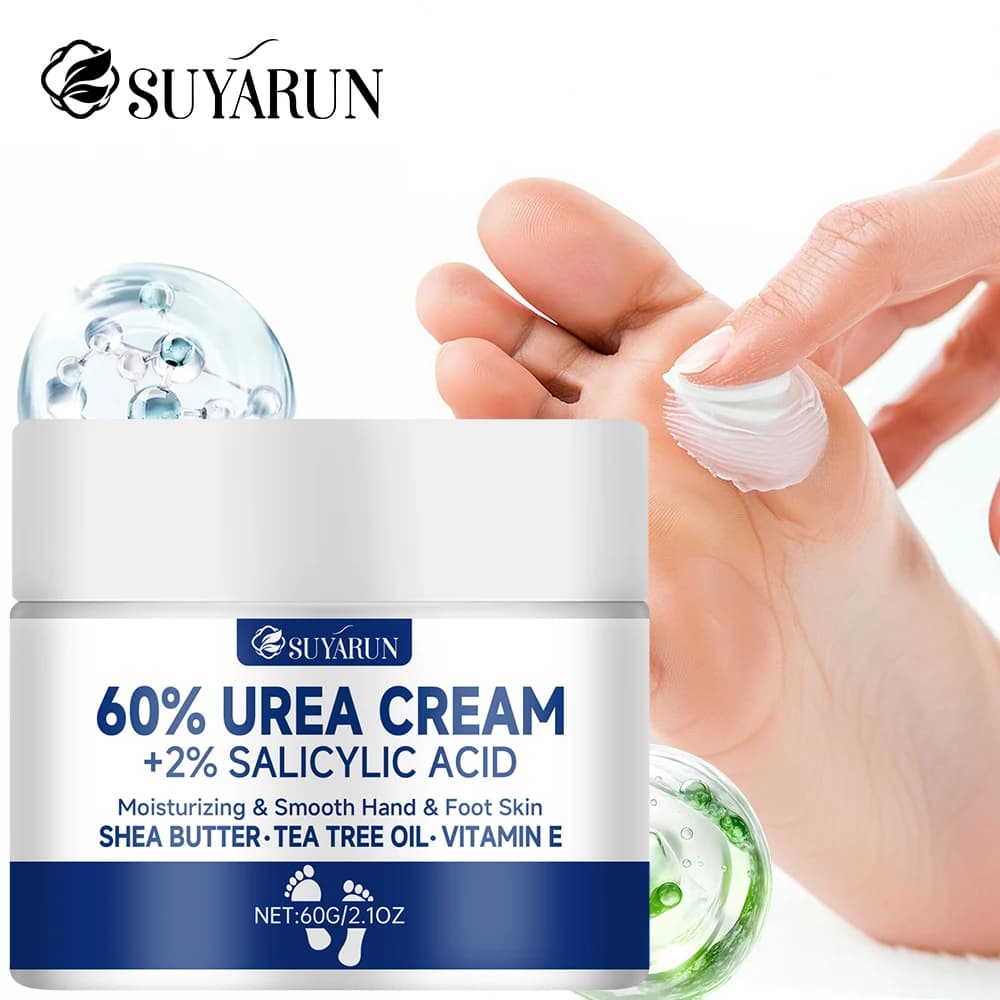 ♪ 60 % urea foot cream for cracked heels and dry skin - intensive moisturizing treatment, calli removal, foot care for diabetics.