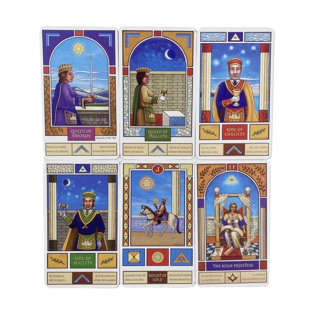 Carte dei Tarocchi Massonici, Mazzo da 78 Carte, Edizione in Inglese per Divinazione e Visioni, Gioco da Tavolo