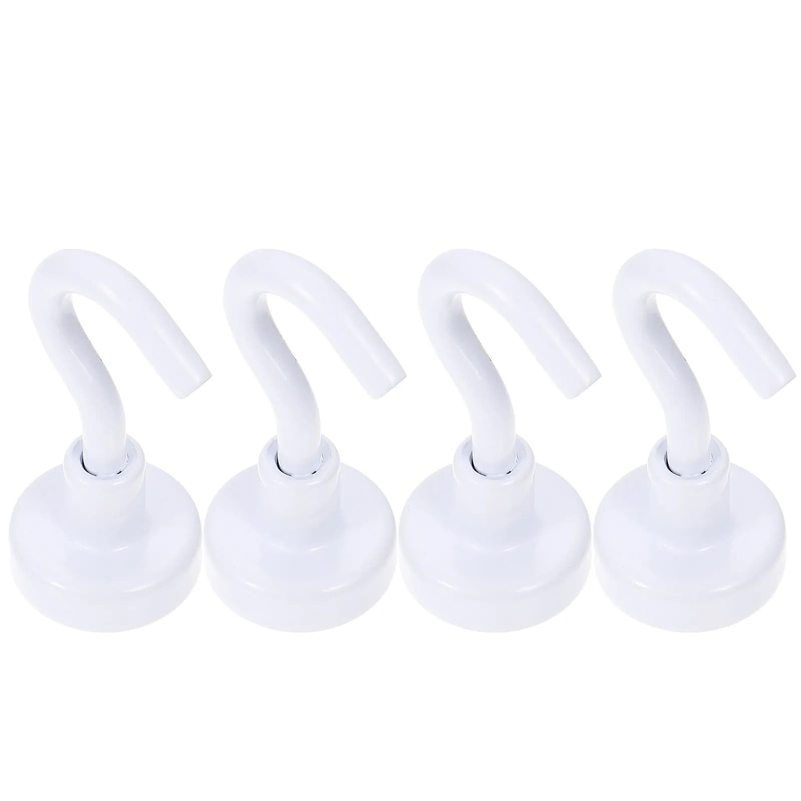 4 ganci magnetici bianchi, resistenti, multiuso, con forte magnetismo, pratici ganci per appendere vestiti in casa, ufficio, camera da letto.