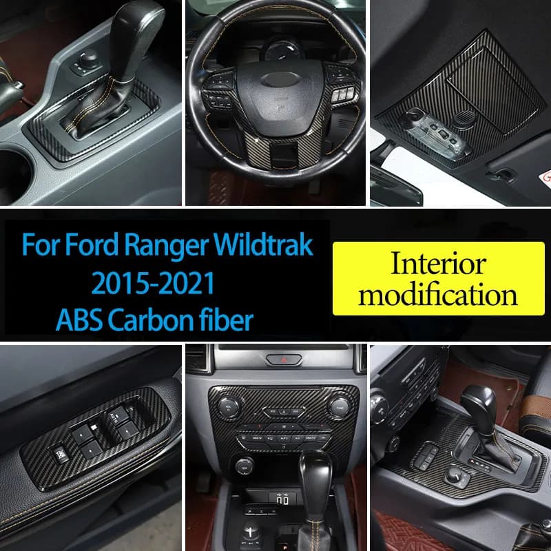 Per Ford Ranger Wildtrak 2015-21 pannello del cambio di controllo centrale dell'auto in fibra di carbonio volante accessori adesivi per telaio di sollevamento in vetro
