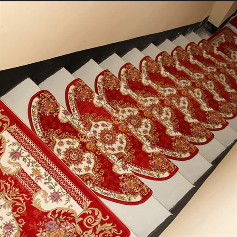 1 set/13 pezzi tappetino per scale europee autoadesivo antiscivolo tappeti in legno massello coperta tappetino per scale su misura