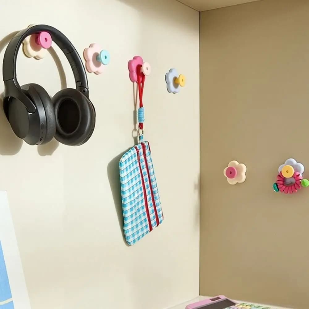4 Pezzi Ganci a Ventosa Pratici Senza Foratura, Decorativi, Impermeabili, Appendi Asciugamani da Parete, Ganci a Fiore per Bagno