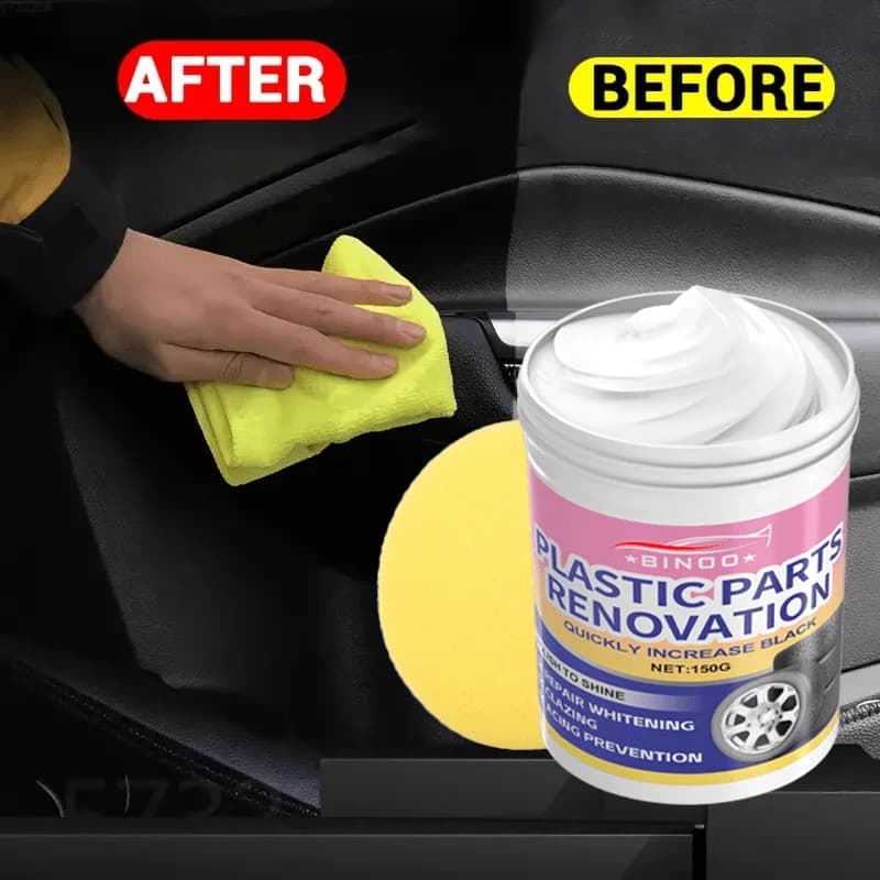 Crema lucida per la cura degli interni dell'auto - Cera per la riparazione di cruscotti e pneumatici, rimozione dei graffi per superfici in plastica, manutenzione a lunga durata