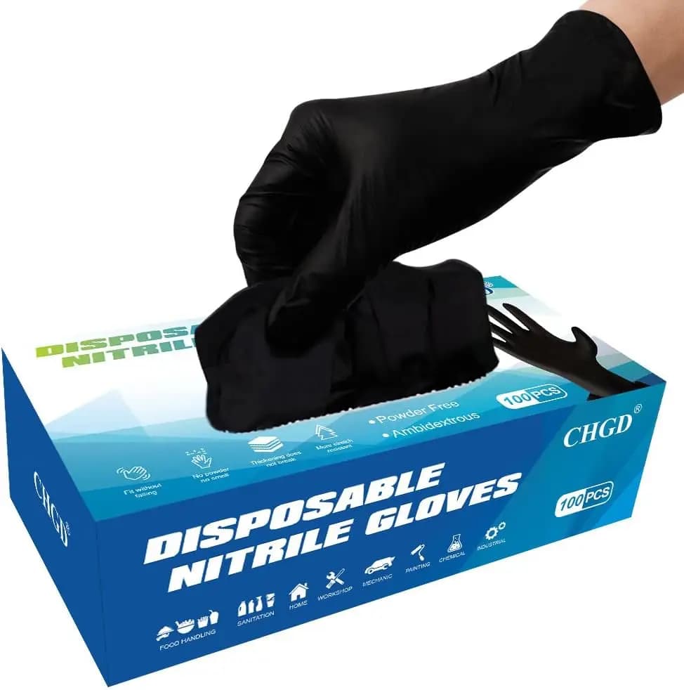Guanti in Nitrile Monouso, Senza Polvere, Senza Lattice, Non Sterili, Industriali, Adatti per Alimenti, Taglie M, L, XL