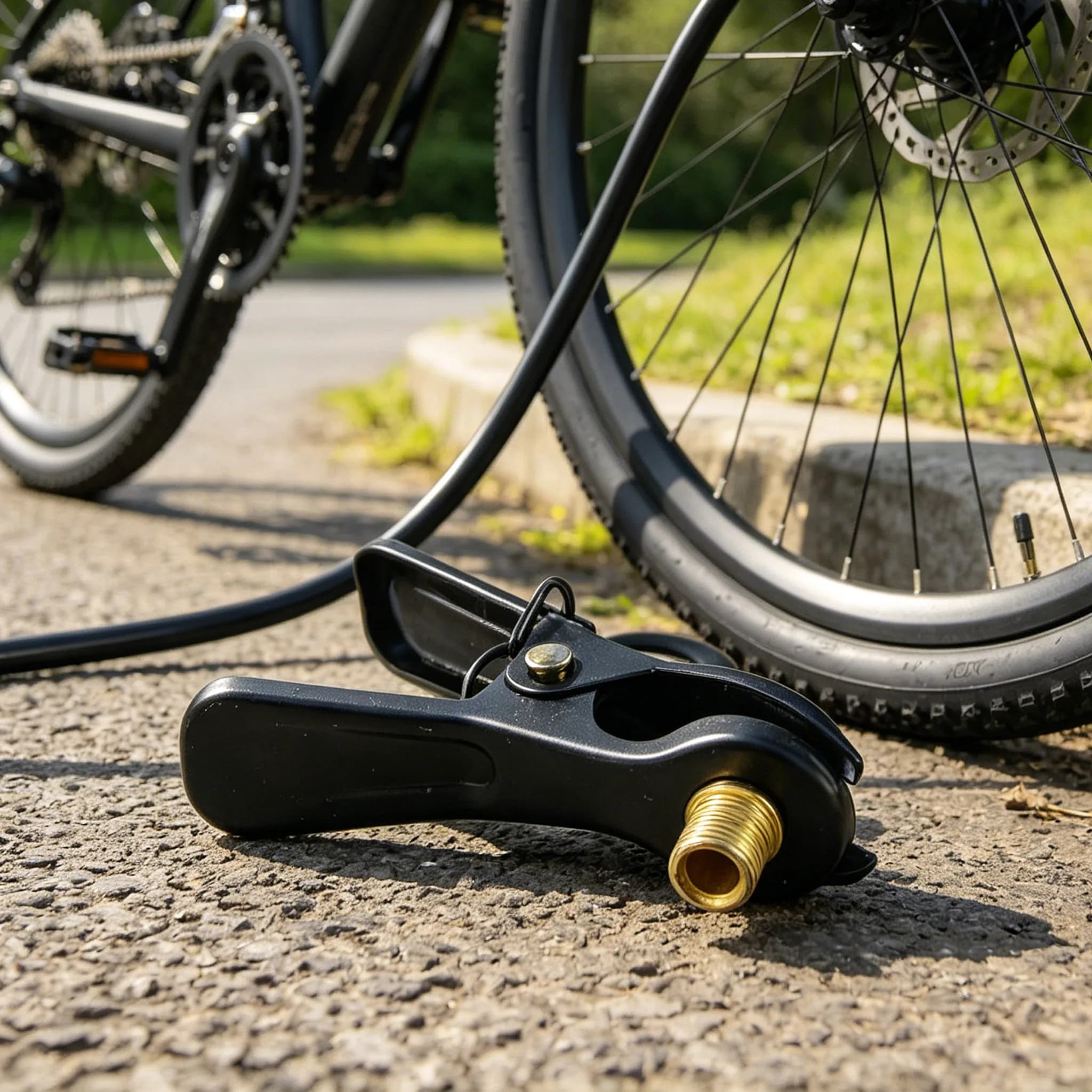 1 pz. Ugello Gonfiabile per Bici in Metallo, Modello Vecchio, Valvola Portatile Stile Britannico, Ugello Gonfiatore a Clip, Accessori per Pompa Bici