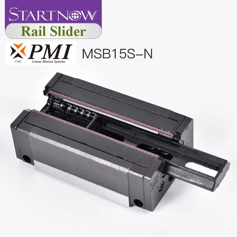 Startnow Originale Taiwan PMI Pattino per Guida Lineare MSB15S-N per Macchina per Incisione Laser a Fibra CO2 CNC
